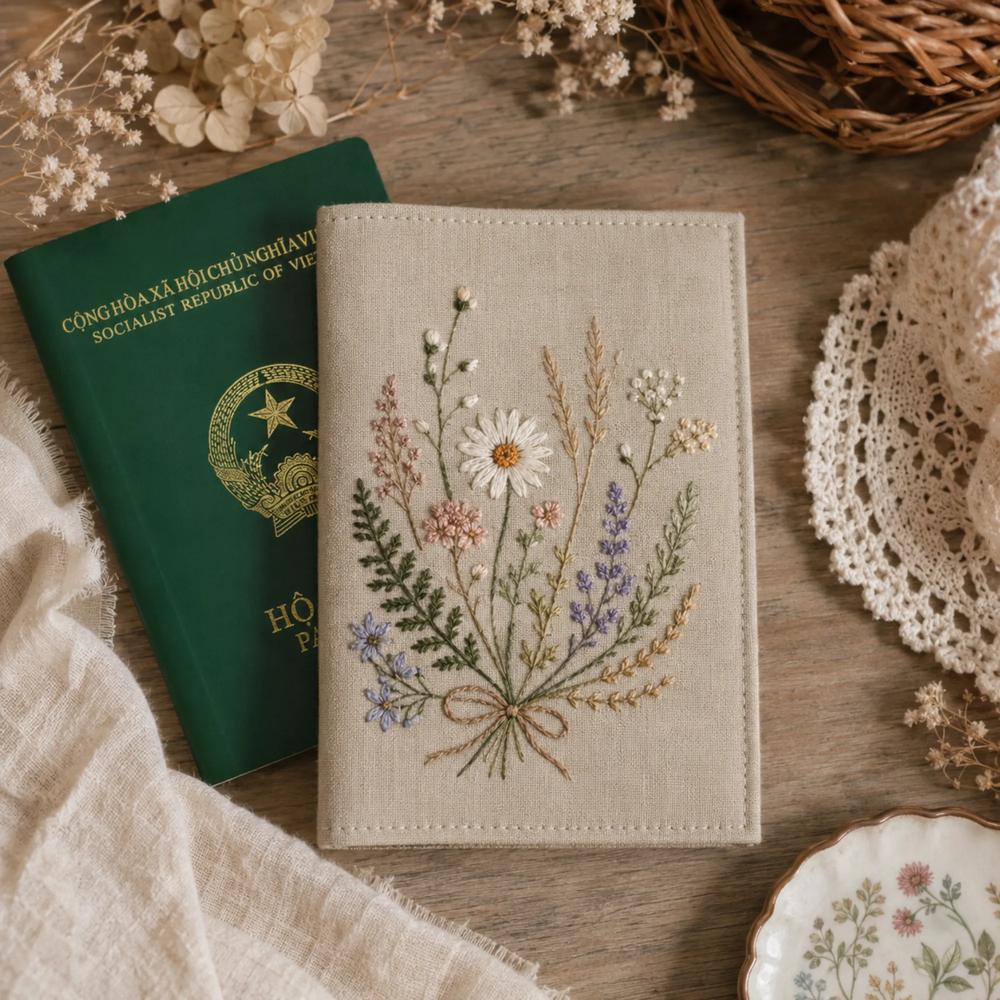 Embroidery Passport Cover