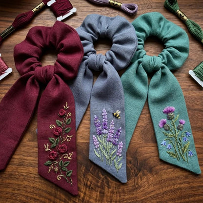 Embroidered Scrunchies