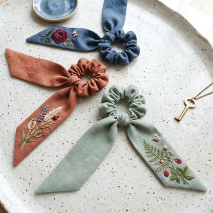 Embroidered Scrunchies