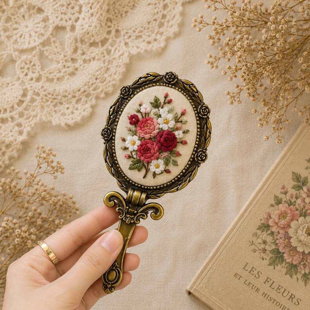 Vintage Embroidered Mirror