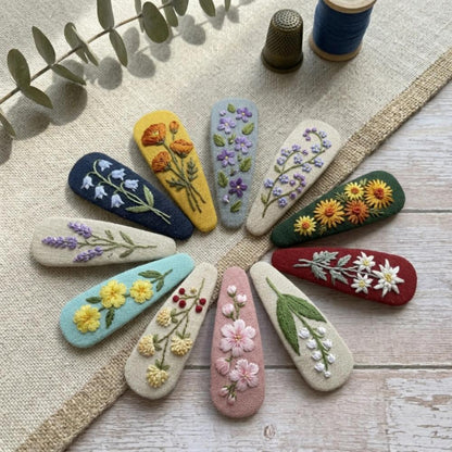 Embroidered Hair Clips