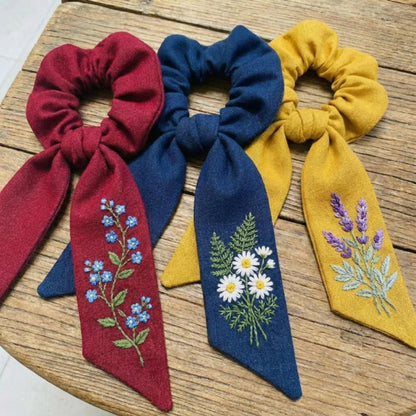 Embroidered Scrunchies