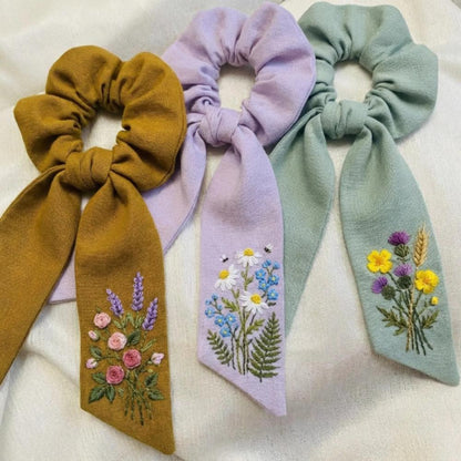 Embroidered Scrunchies
