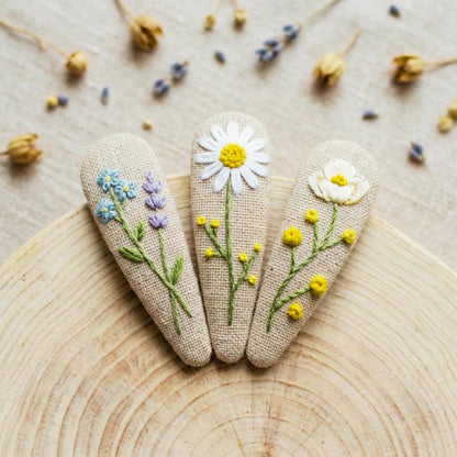 Embroidered Hair Clips