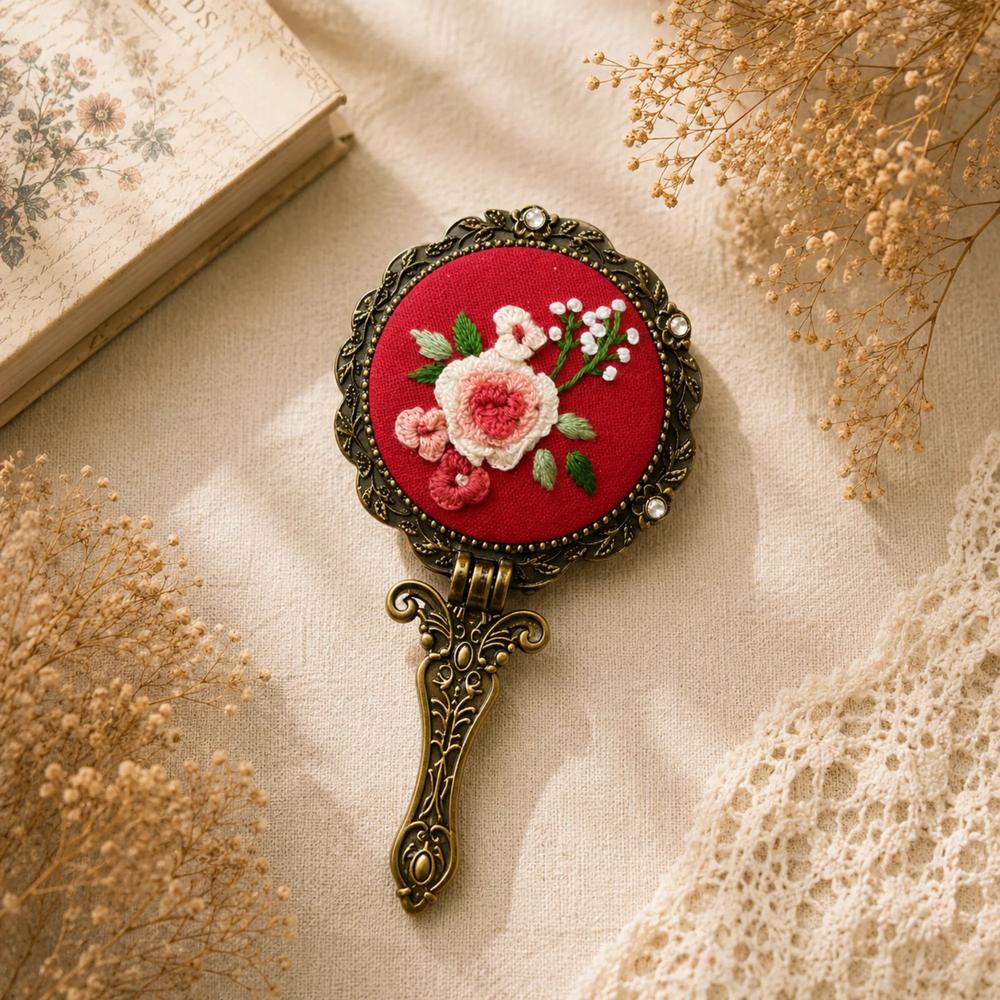 Vintage Embroidered Mirror